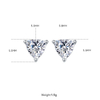 Classic triangle S925 silver plated platinum Moissanite diamond pendant earring set 2